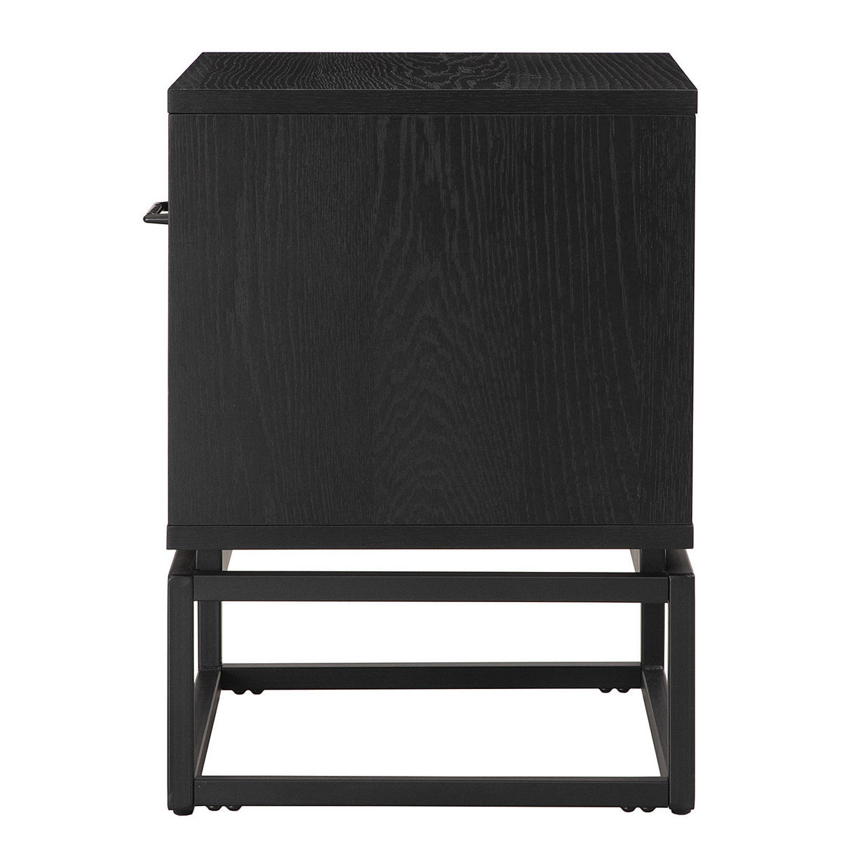 NACHTKOMMODE - Holzwerkstoff / Metall - Schwarz, Holzwerkstoff/Metall (48/55/40cm) - home24