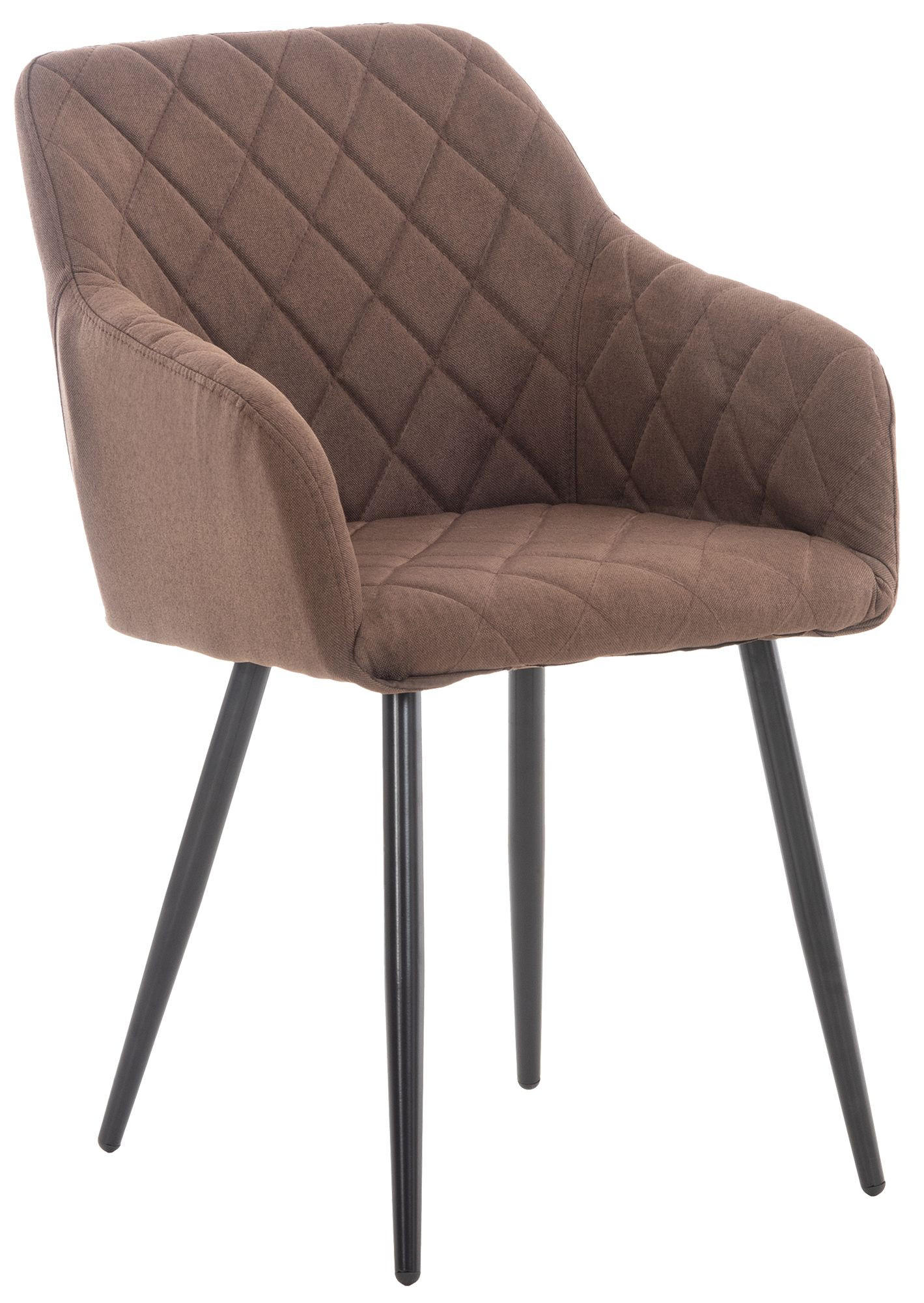 ARMLEHNENSTUHL Stoff braun - Schwarz/Braun, Textil/Metall (47/84/44cm) - CLP