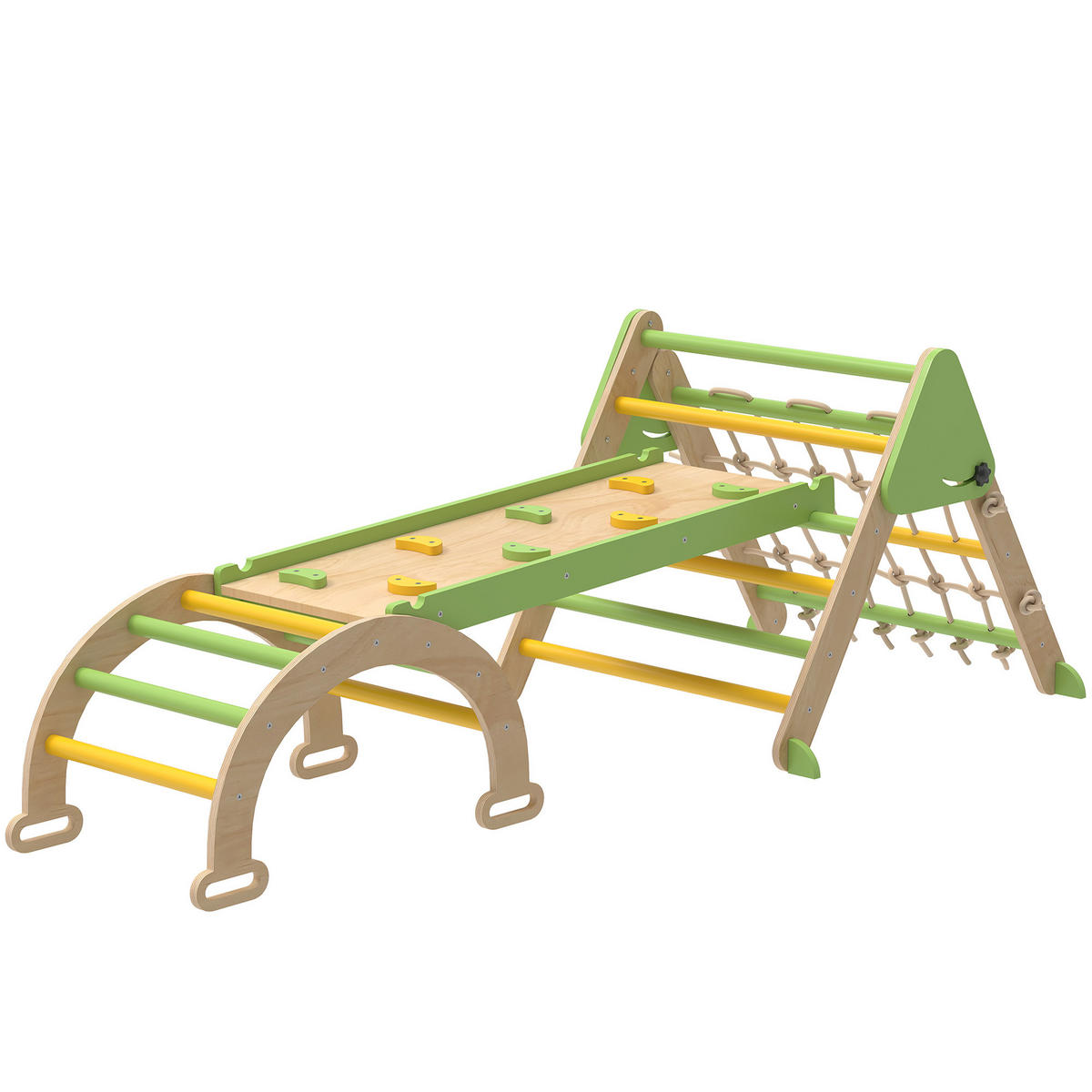 KLETTERGERÜST 8-in-1 DE-09833 Grün - Grün, Holzwerkstoff (42/36/68.5cm) - ComfortXL