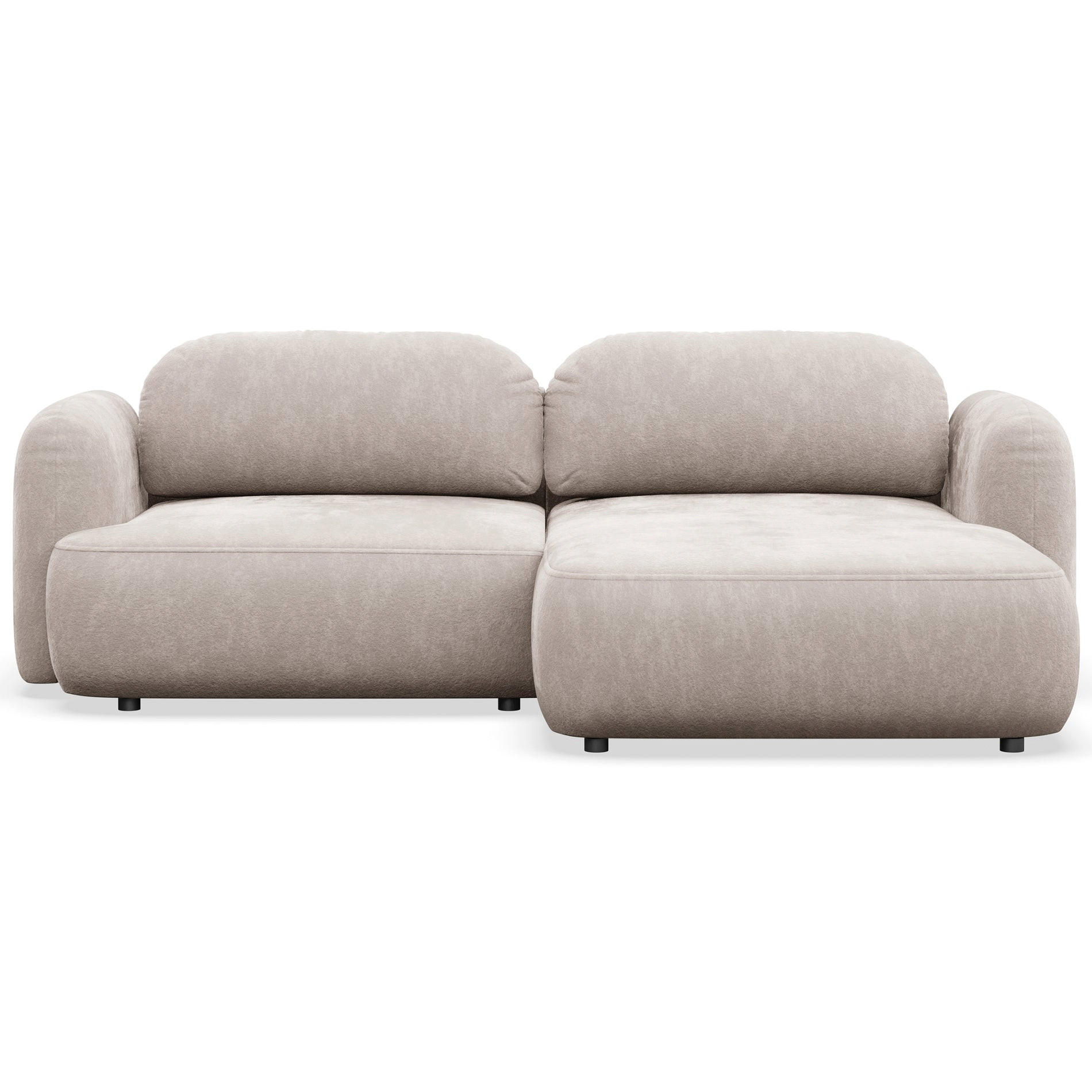 ECKSOFA Tvoya hellbeige Chenille - Ecru/Schwarz, Kunststoff/Textil (175/267cm) - Selsey