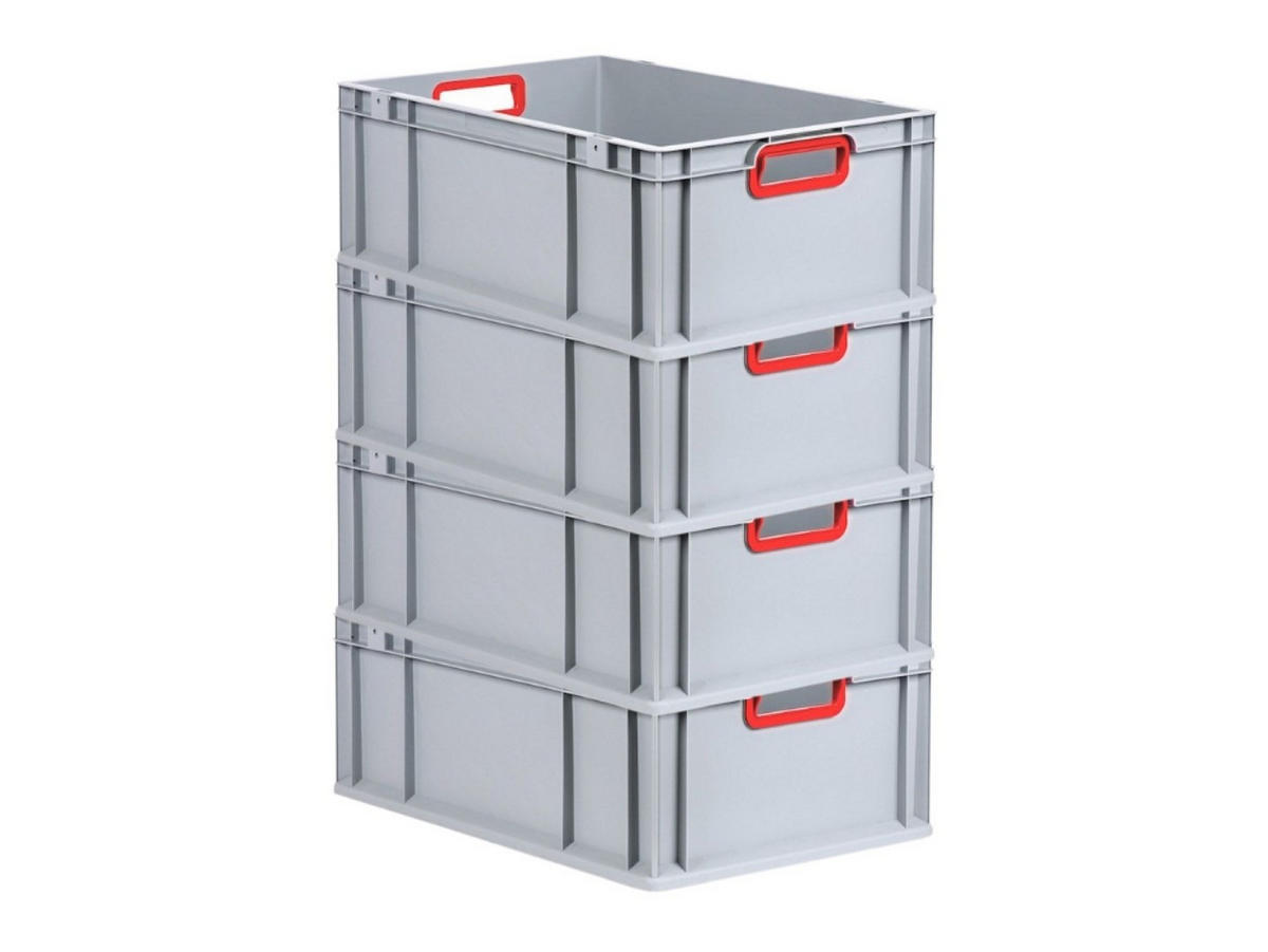 EUROBOX 4x Nextgen Color 22x40x60cm 44 Liter Griffe Rot Offen - Rot, Kunststoff (40/17/60cm) - PROREGAL