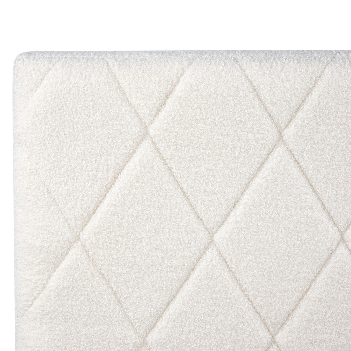 PAT cu spațiu de depozitare 140/200 cm bouclé alb crem Rochefort - crem, material textil (140/200cm) - Beliani