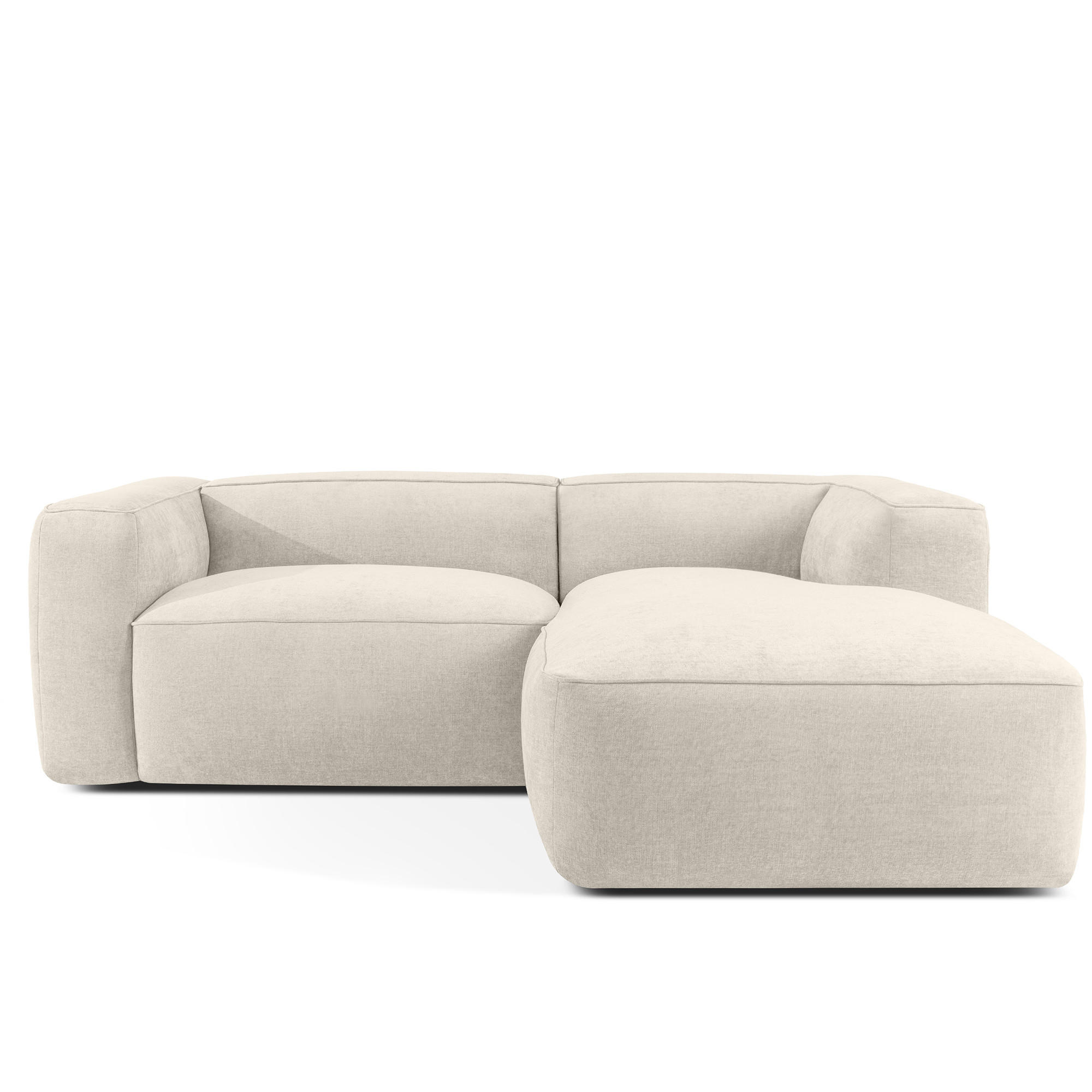 ECKSOFA RECHTS FUBBO, Ecru - Ecru, Holz/Holzwerkstoff (225/176cm) - KONSIMO®