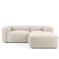 ECKSOFA RECHTS FUBBO, Ecru - Ecru, Holz/Holzwerkstoff (225/176cm) - KONSIMO®