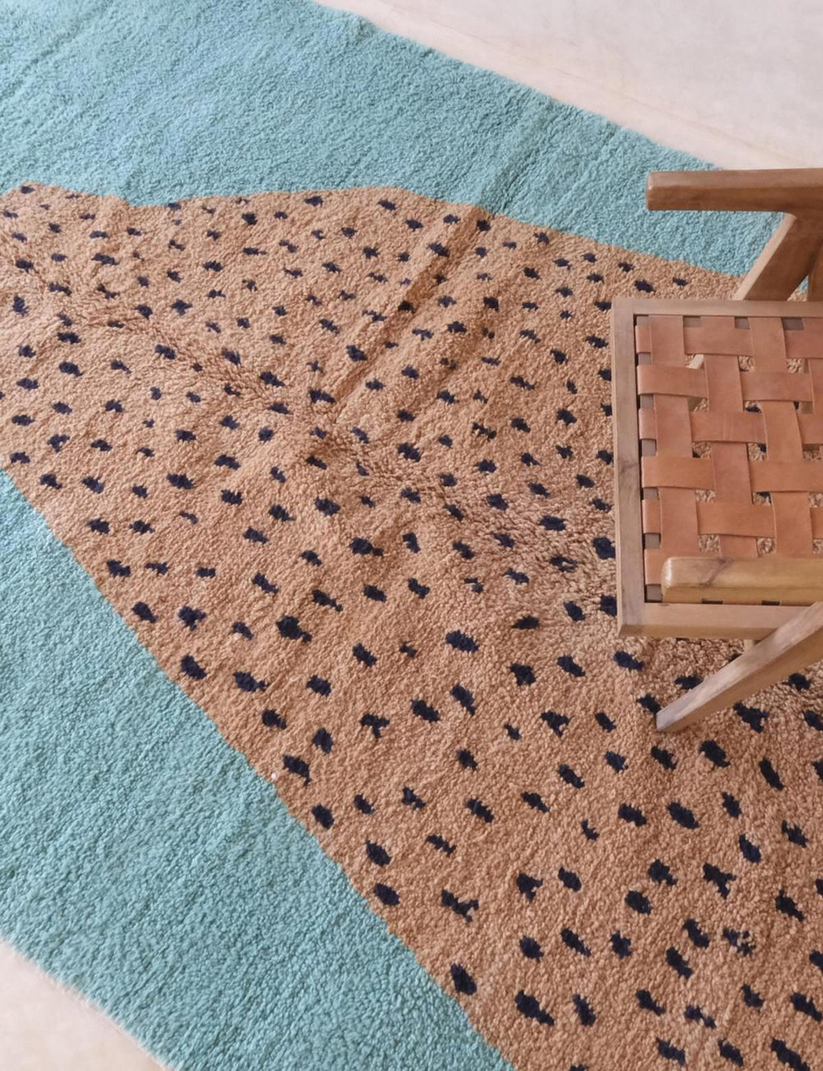 BERBERTEPPICH aus Marokko modern aus Wolle 200x 300 cm - Grün, Naturmaterialien (200/300cm) - AFK Living