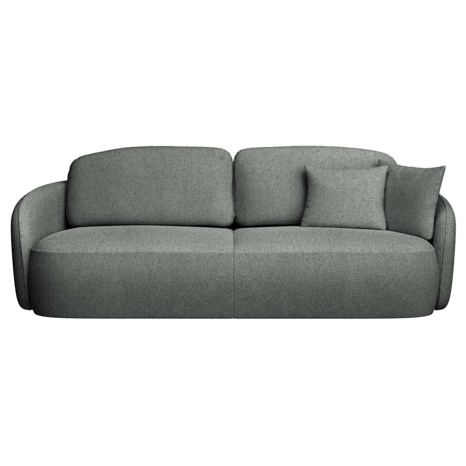 3-SITZER-SOFA Savoy Dunkelgrau mit Schlaffunktion - Dunkelgrau/Schwarz, Kunststoff/Textil (254/96/105cm) - Selsey