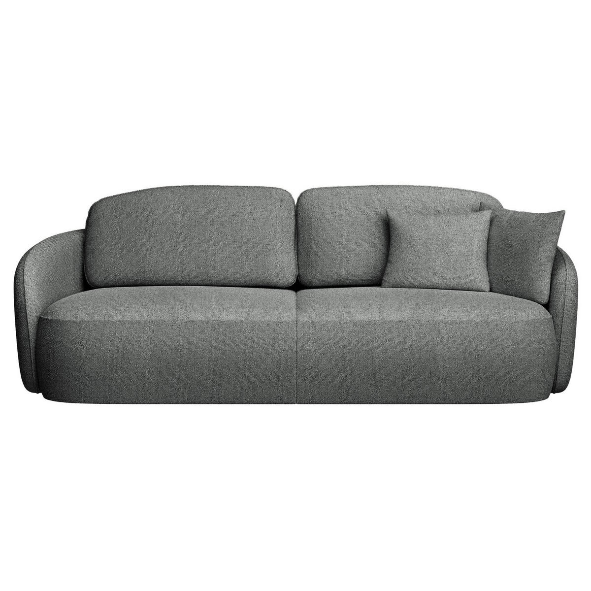 3-SITZER-SOFA Savoy Dunkelgrau mit Schlaffunktion - Dunkelgrau/Schwarz, Kunststoff/Textil (254/96/105cm) - Selsey