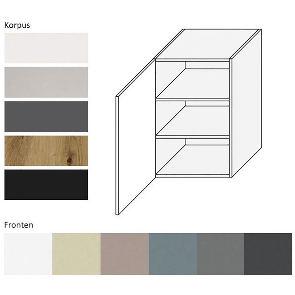 Thumbnail - Feldmann-Wohnen Küchenhängeschrank, Grau, Schwarz, Metall, 2 Fächer, Rechteckig, 50x72x32.5 cm, Küchen, Küchenmöbel, Küc...