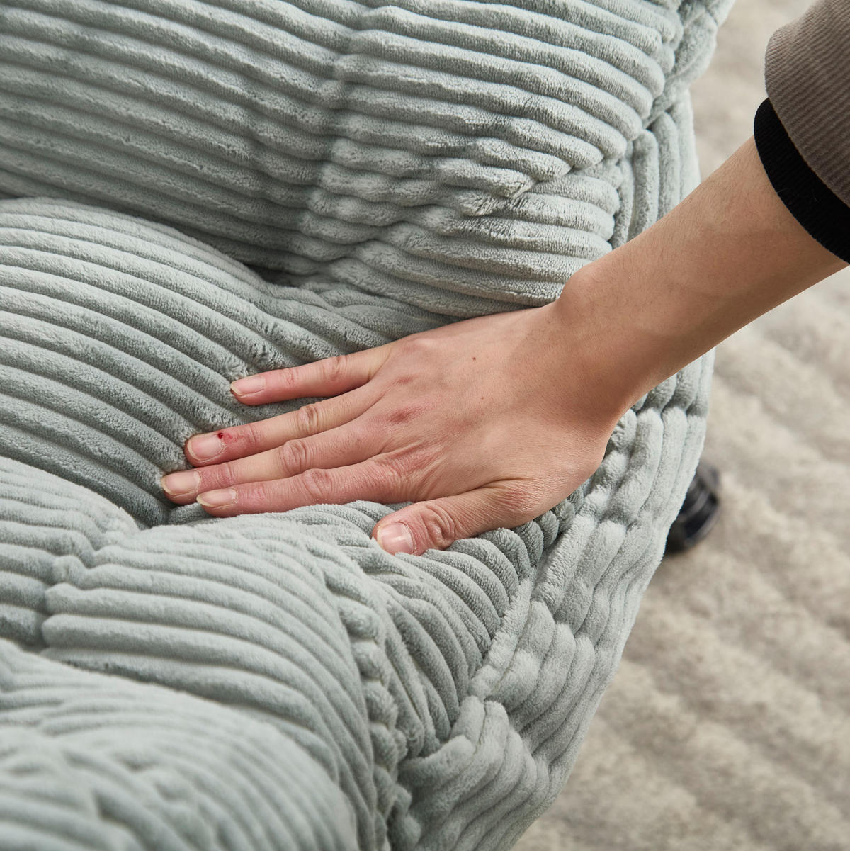 SESSEL 70/95/64 cm Hellgrün aus Stahl mit Hocker - Hellgrün, Textil (69.9/95/64cm) - OKMYHOME