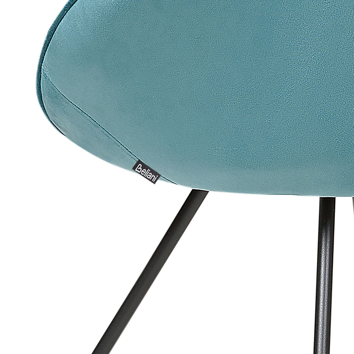 FOTEL Bársony világoskék/fekete kerek Floby II - fekete/kék, textil (69/80/58cm) - Beliani