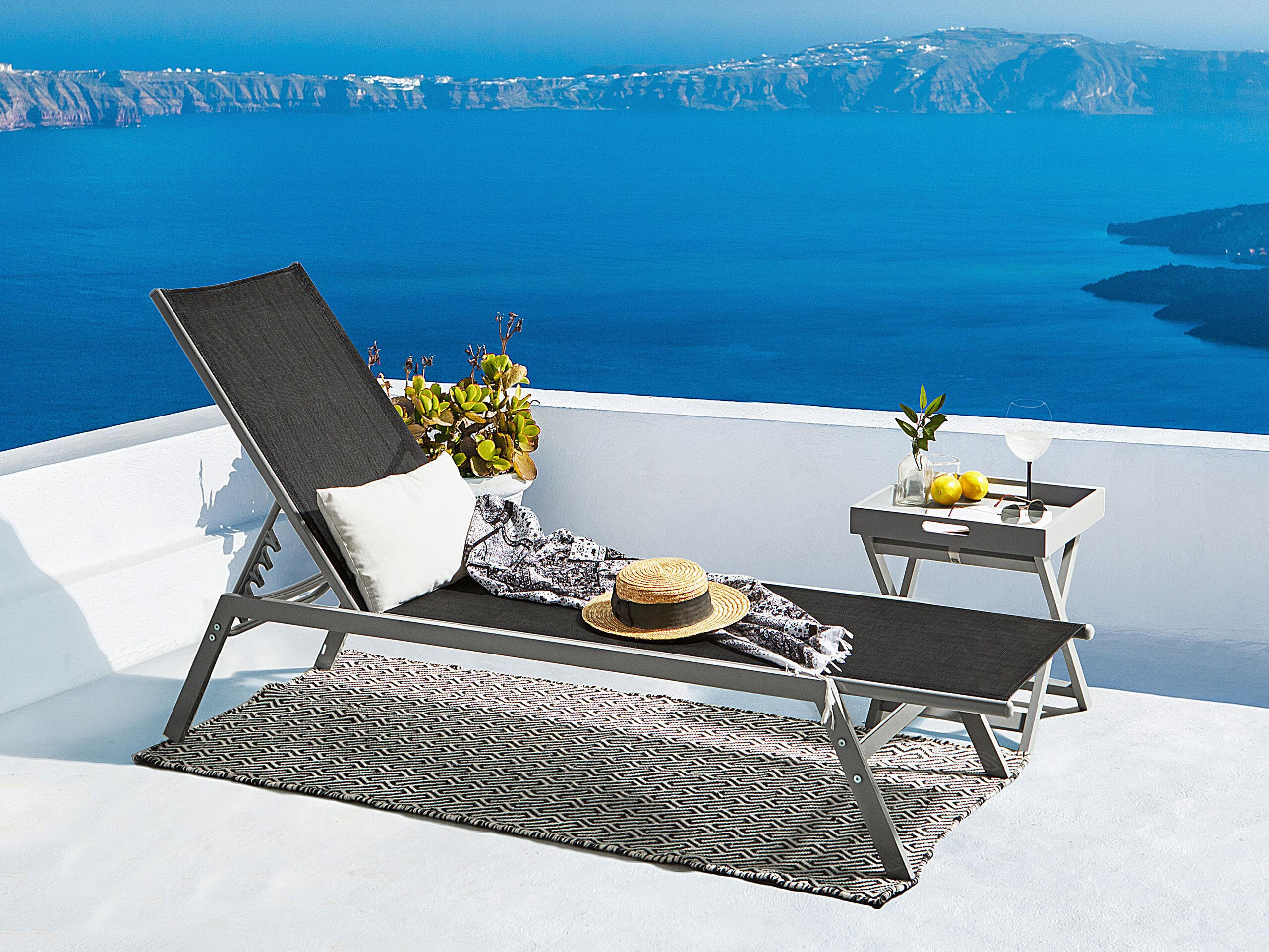 GARTENLIEGE schwarz Noli - Schwarz, Metall (197/96/53cm) - Beliani