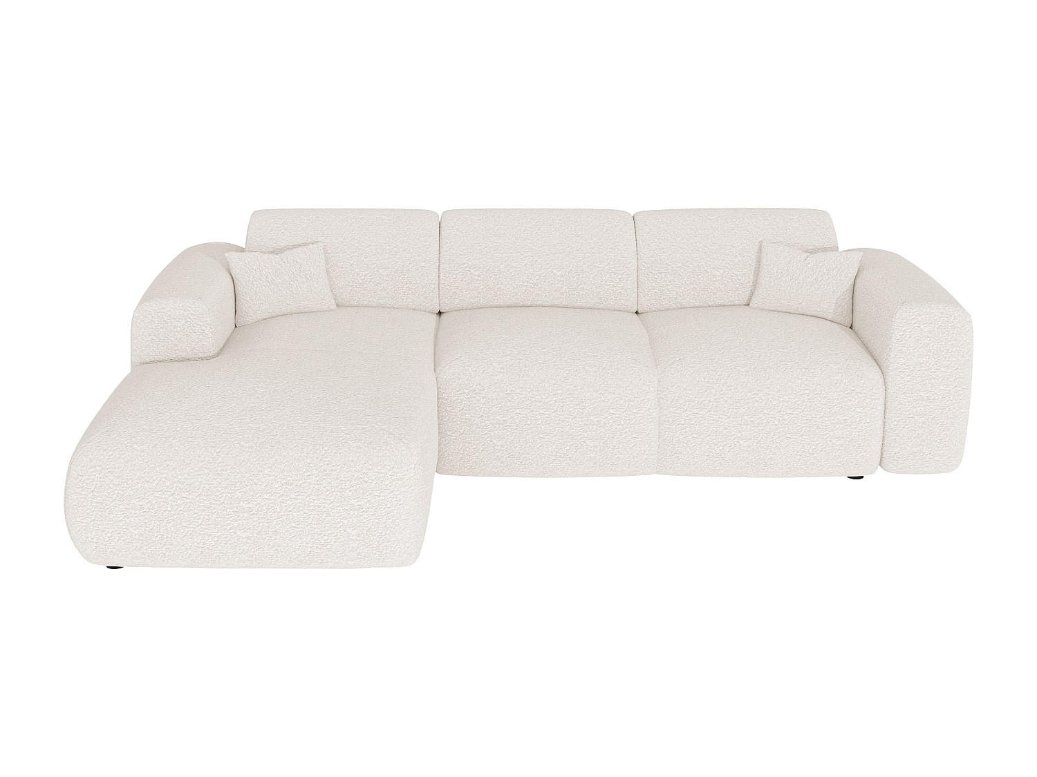 SCHLAFSOFA - 5 Personen - stoff - weiß Pogni - Weiß, Textil (283/77/180cm) - Vente-Unique