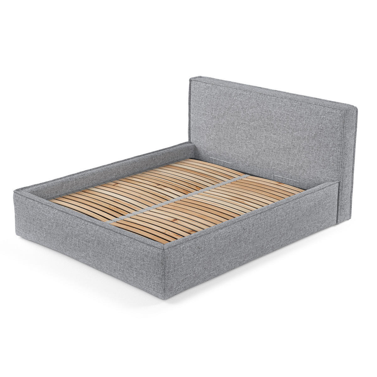 POLSTERBETT Lounge Grau 140/200 cm im Chenille-Stoff - Schwarz/Naturfarben, Holz/Holzwerkstoff (140/200cm) - Maison de Reve