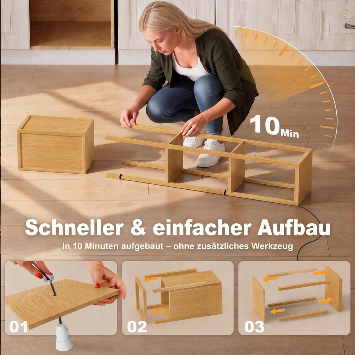 STEHLEUCHTE MDF Eiche Weiß - Eichefarben, Holzwerkstoff (26/26/160cm) - HOMCOM