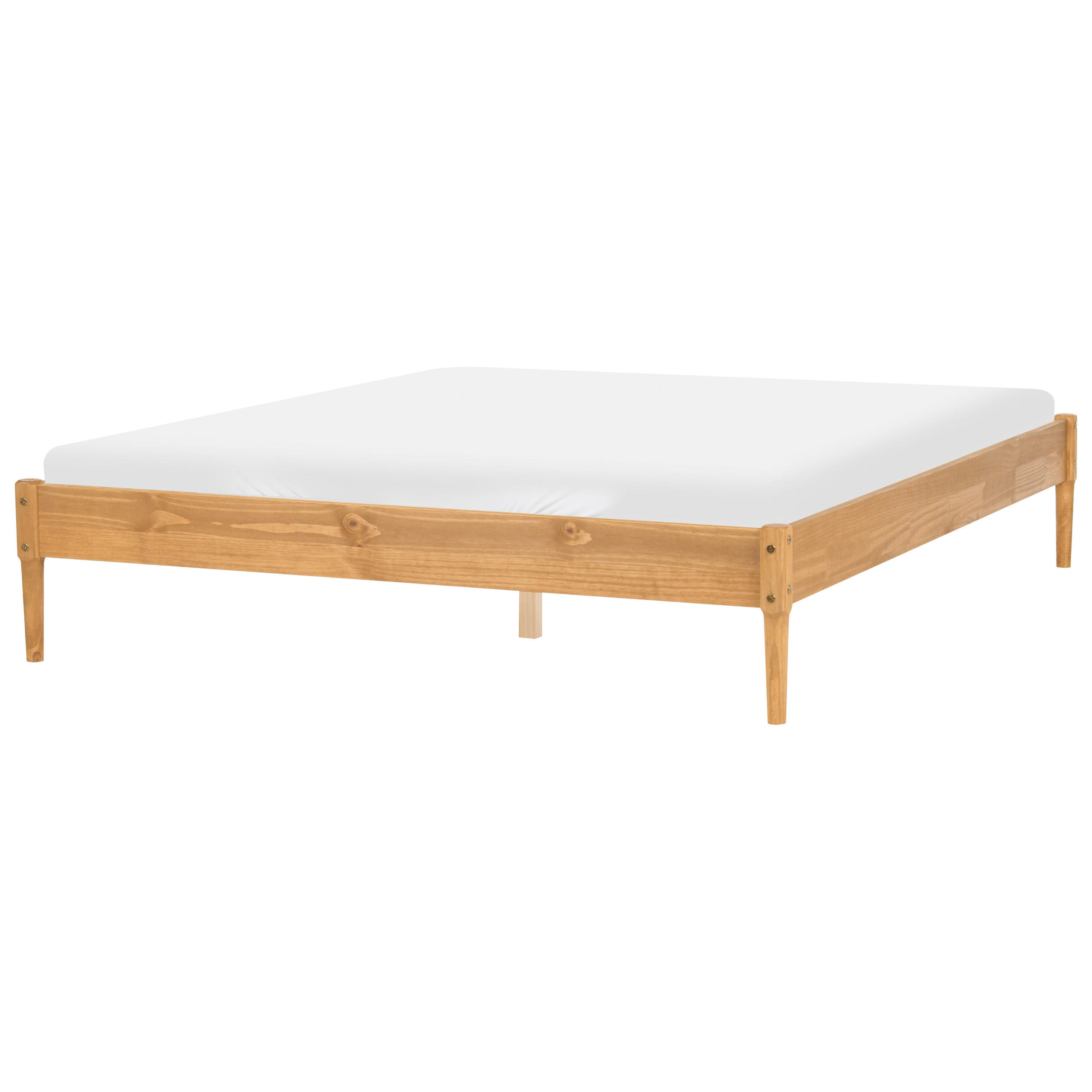Beliani Bett Hellbraun, Braun 160x200 cm