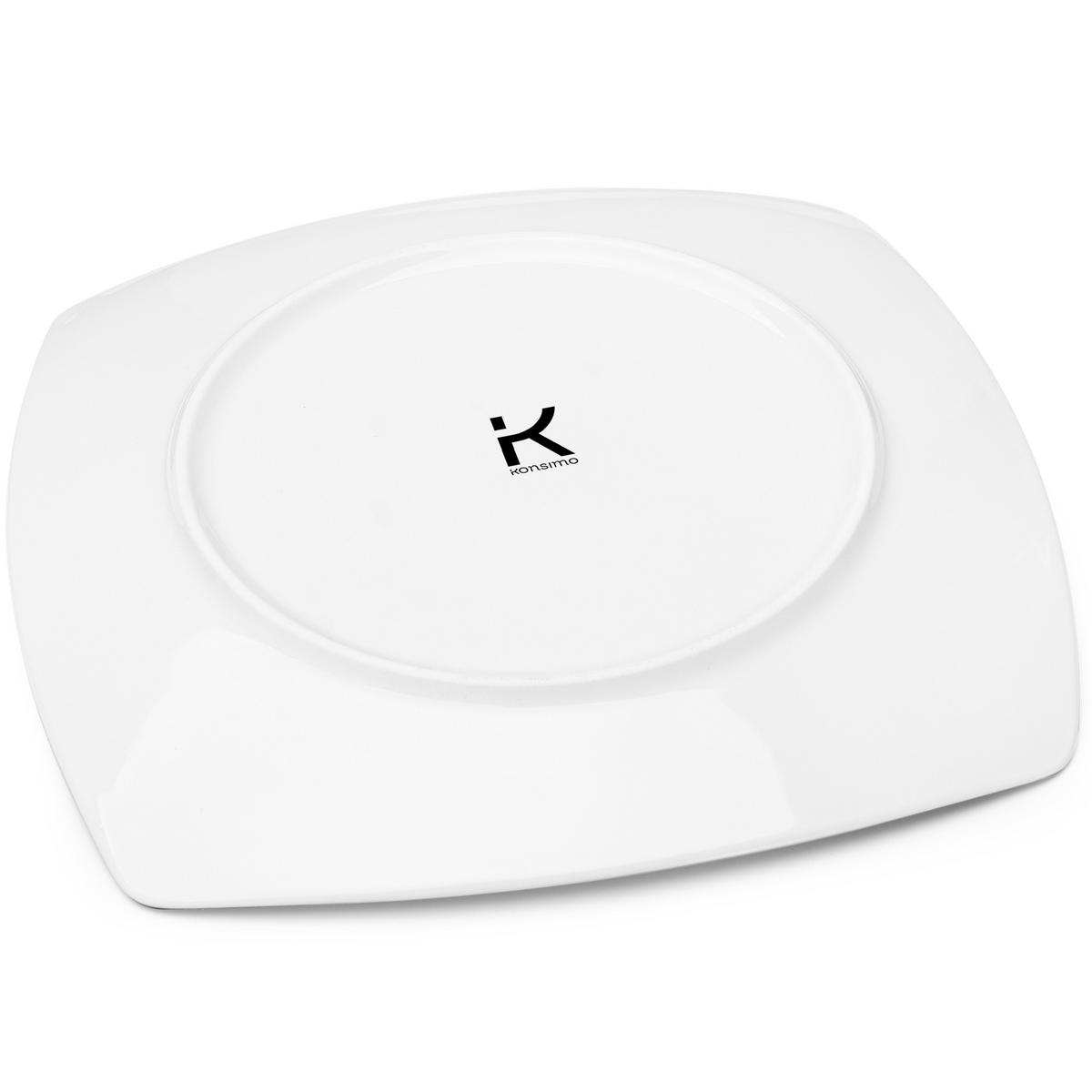 SPEISETELLER CARLINA 6-tlg - Silberfarben/Weiß, Keramik (25.5cm) - KONSIMO®