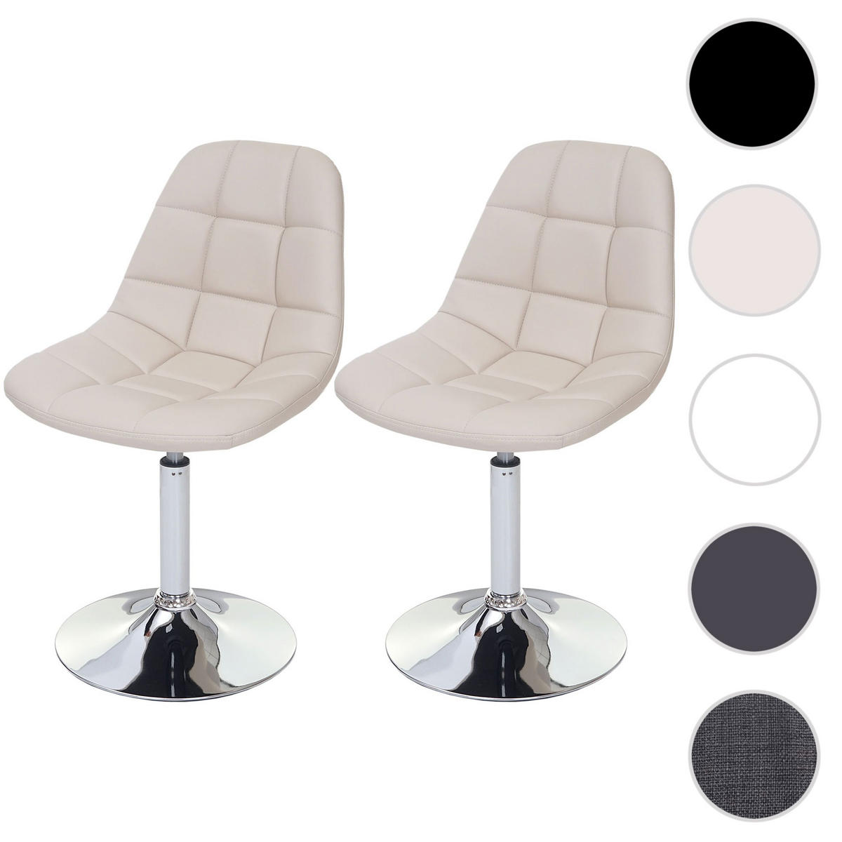 ESSZIMMERSTUHL Grau 2er-Set - Creme/Grau, Textil (47/84/50cm) - MCW