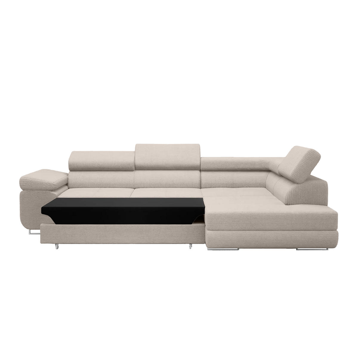 ECKSOFA Warton mit Schlaffunktion, Beige - Beige, Textil (275/202cm) - Fedve