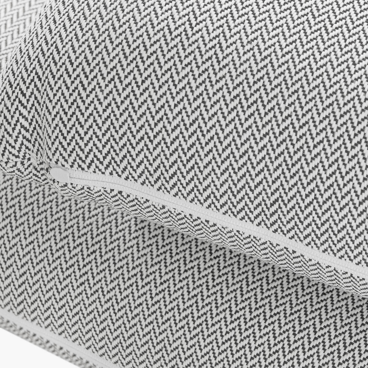 GARTENKISSEN RAMBE Dekokissen mit Füllung, 40x35 cm, Outdoorgeeignet, Dunkelgrau - Dunkelgrau/Weiß, Textil (40/35cm) - KONSIMO®