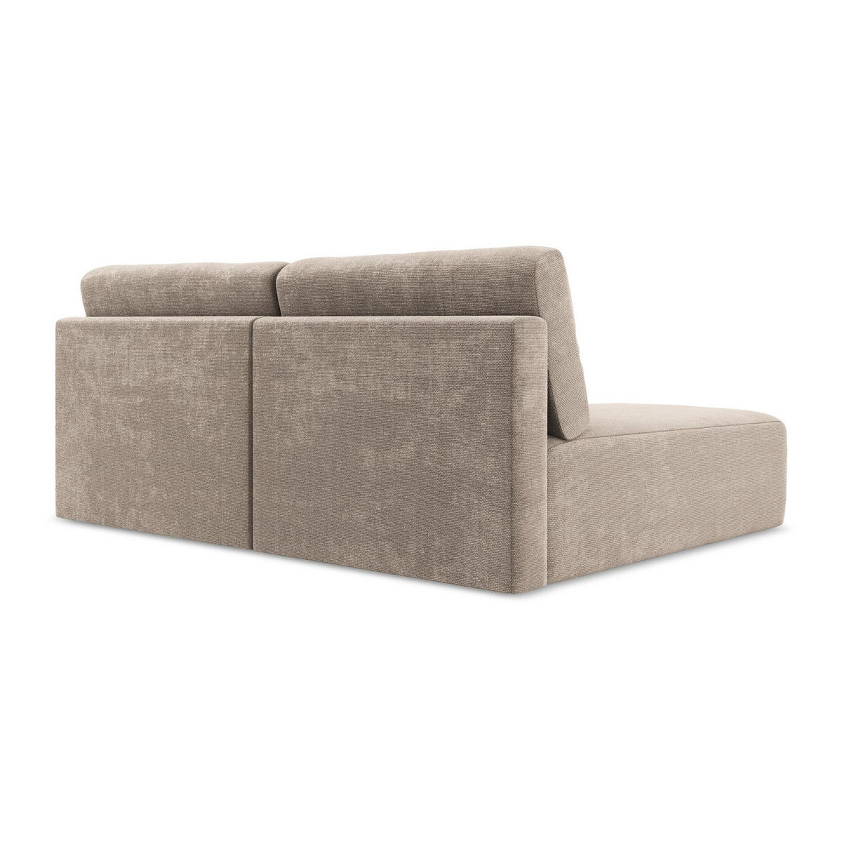 ECKSOFA mit Schlaffunktion links Chenille Stoff Beige - Beige/Schwarz, Kunststoff/Textil (149/210cm) - LaMiaSofa