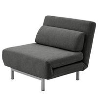 SCHLAFSESSEL - Anthrazit/Silberfarben, Textil/Metall (92/78/85cm) - home24