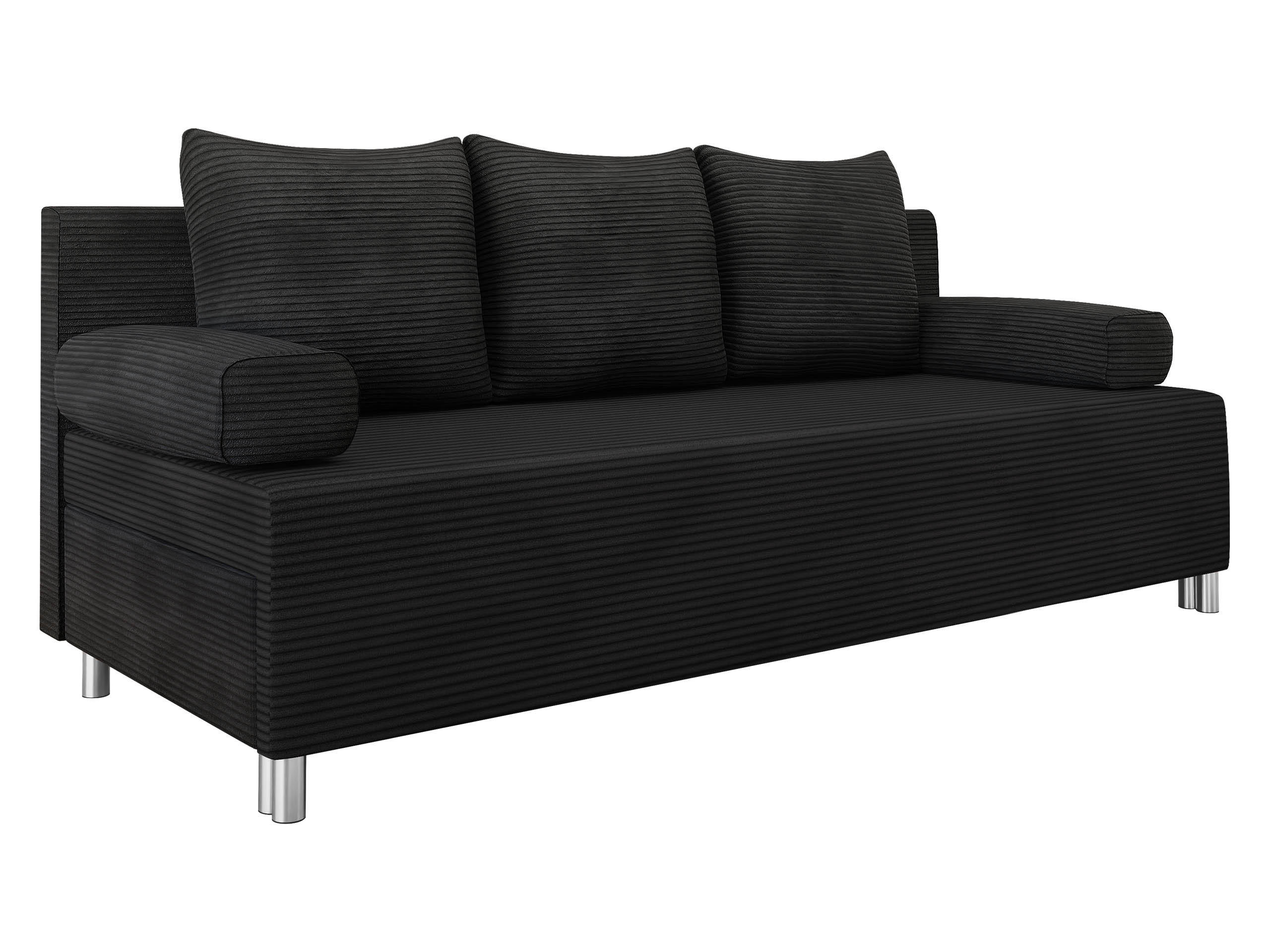 SCHLAFSOFA Dover Cord - Chromfarben/Schwarz, Holz/Kunststoff (192/86/80cm) - MIRJAN24