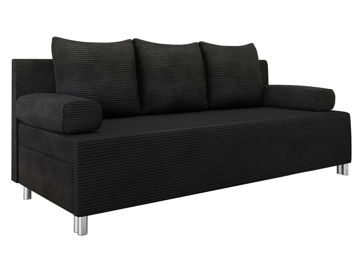 SCHLAFSOFA Dover Cord - Chromfarben/Schwarz, Holz/Kunststoff (192/86/80cm) - MIRJAN24
