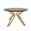 ESSTISCH ausziehbar aus MDF, Schwarz - Goldfarben/Schwarz, Holzwerkstoff (100/100/76cm) - Idohome