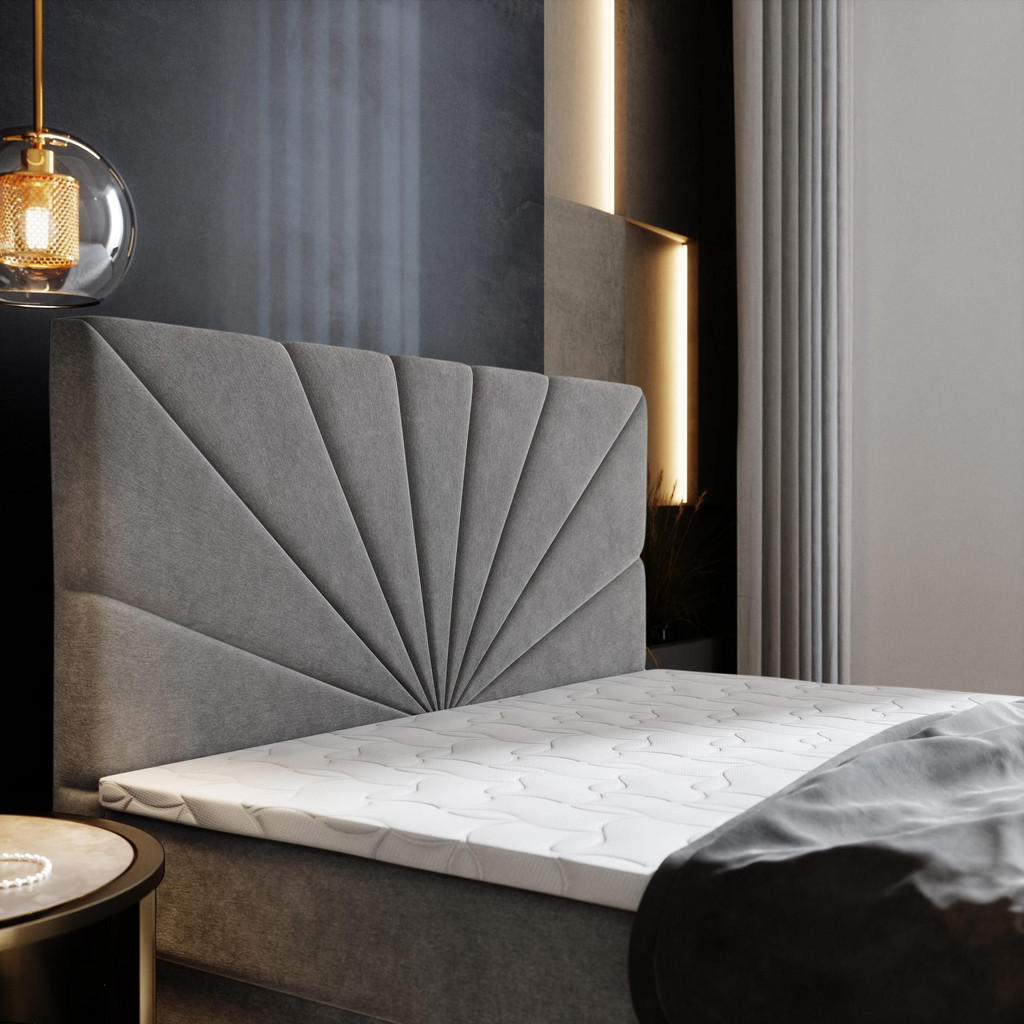 Thumbnail - Masseno Boxbett, Beige, Holz, H2 + H3, 160x200 cm, Schlafzimmer, Betten, Boxspringbetten