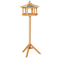 VOGELHAUS DE-10721 mit Ständer & wetterfestem Zinkdach Gelb - Naturfarben, Holzwerkstoff (40/113/40cm) - ComfortXL