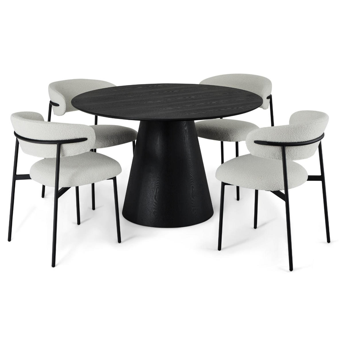 ESSTISCH 120/120/76 Schwarz rund - Schwarz, Holz (120/120/76cm) - Furnhouse