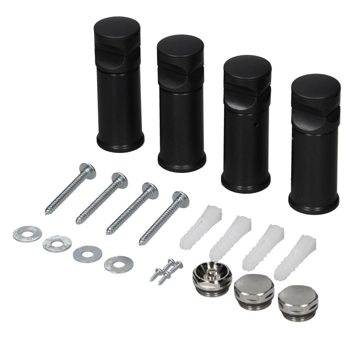 BADHEIZKÖRPER elektrisch Sahara 300x1400 mm Schwarz gerade mit Heizstab 1200W Digital - Schwarz, Metall (30/140/3cm) - LuxeBath