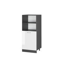 HERDUMBAUSCHRANK R-Line Weiß Hochglanz 60 cm - Weiß Hochglanz/Anthrazit, Holzwerkstoff (60/143/57cm) - Vicco