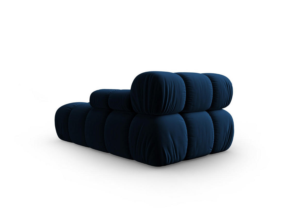CHAISELONGUE rechts Bellis aus Samt königsblau - Blau, Textil (97/62/157cm) - Micadoni