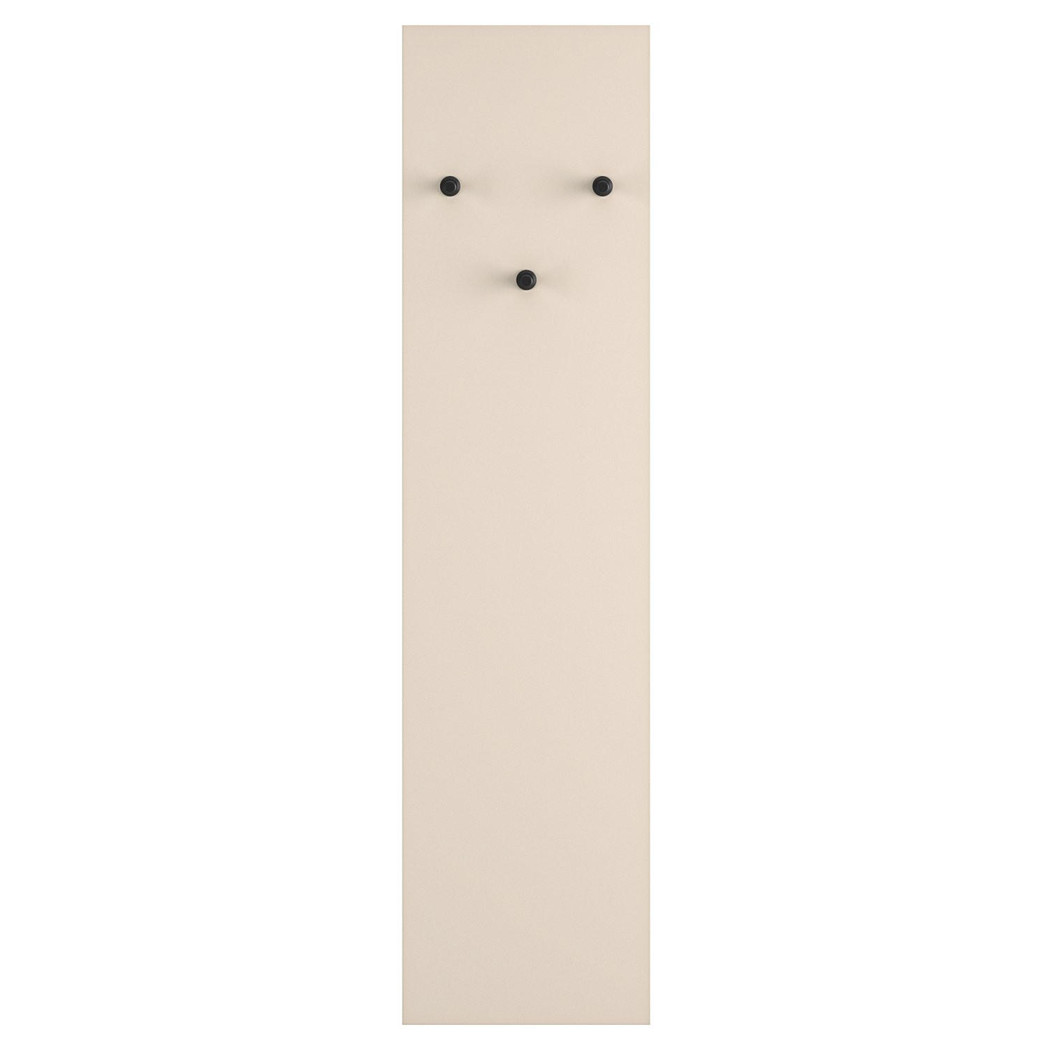 WANDGARDEROBE Caletto Beige mit 3 Haken 34 cm - Beige/Schwarz, Holzwerkstoff (34/137/2cm) - Selsey