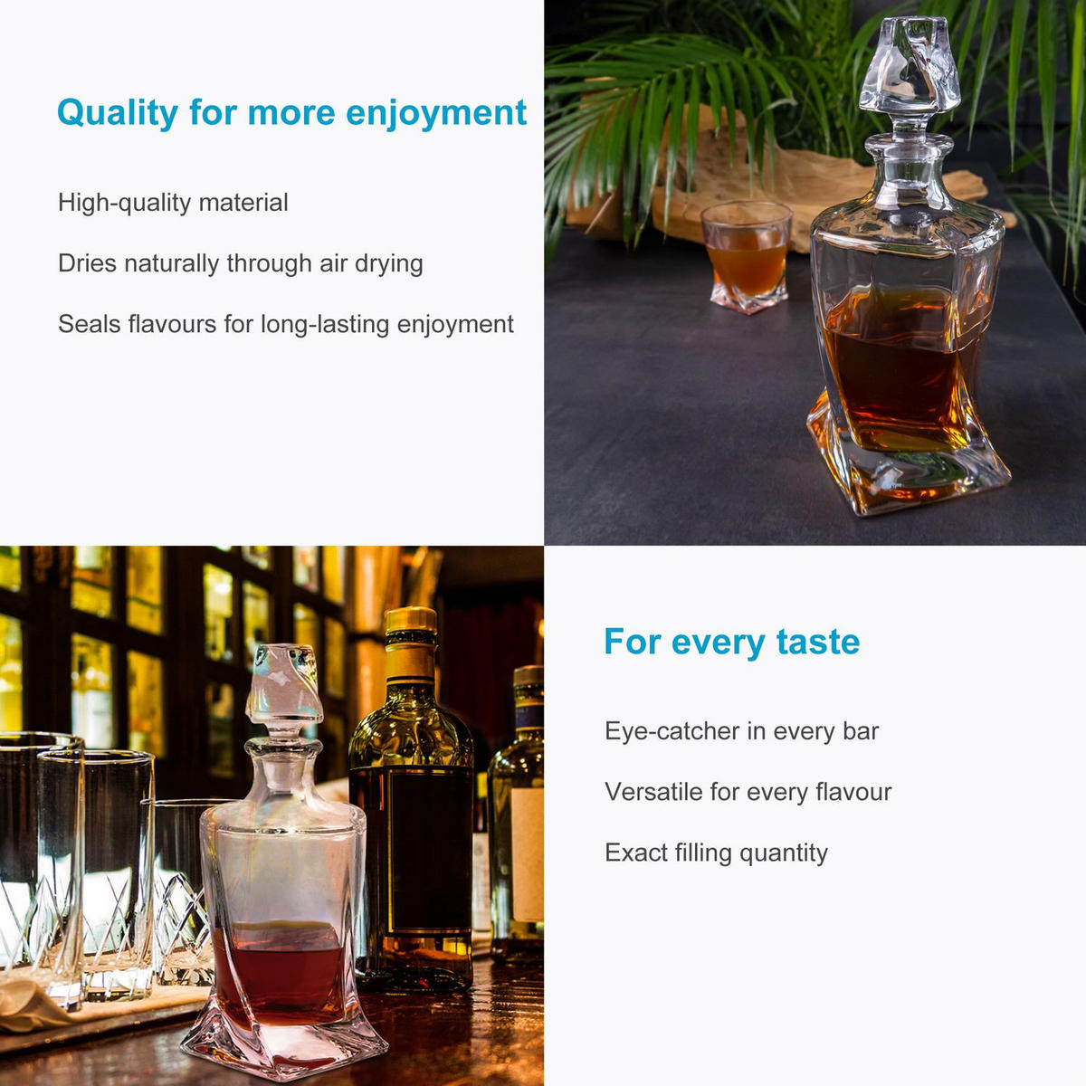 WHISKEY KARAFFE 750 ml - Transparent, Glas (0.75L) - Intirilife