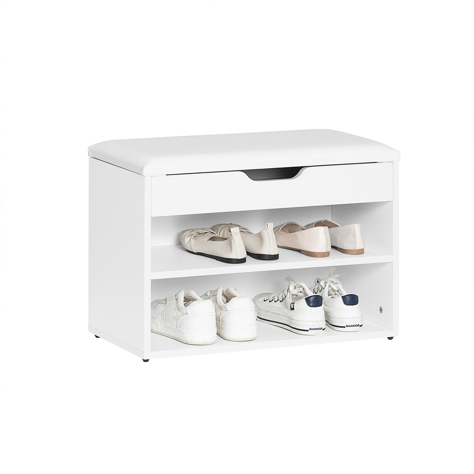 SCHUHBANK Weiß - Weiß, Holzwerkstoff (60/44/30cm) - SoBuy