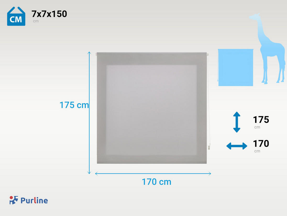ROLLO Polyester Transluzent Silber 170x175 - Silberfarben, Textil (170/175/1cm) - Purline