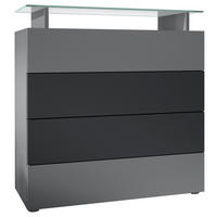 KOMMODE Pavos Anthrazit matt / Schwarz matt - Anthrazit/Schwarz, Holzwerkstoff (76/80/33cm) - Vladon