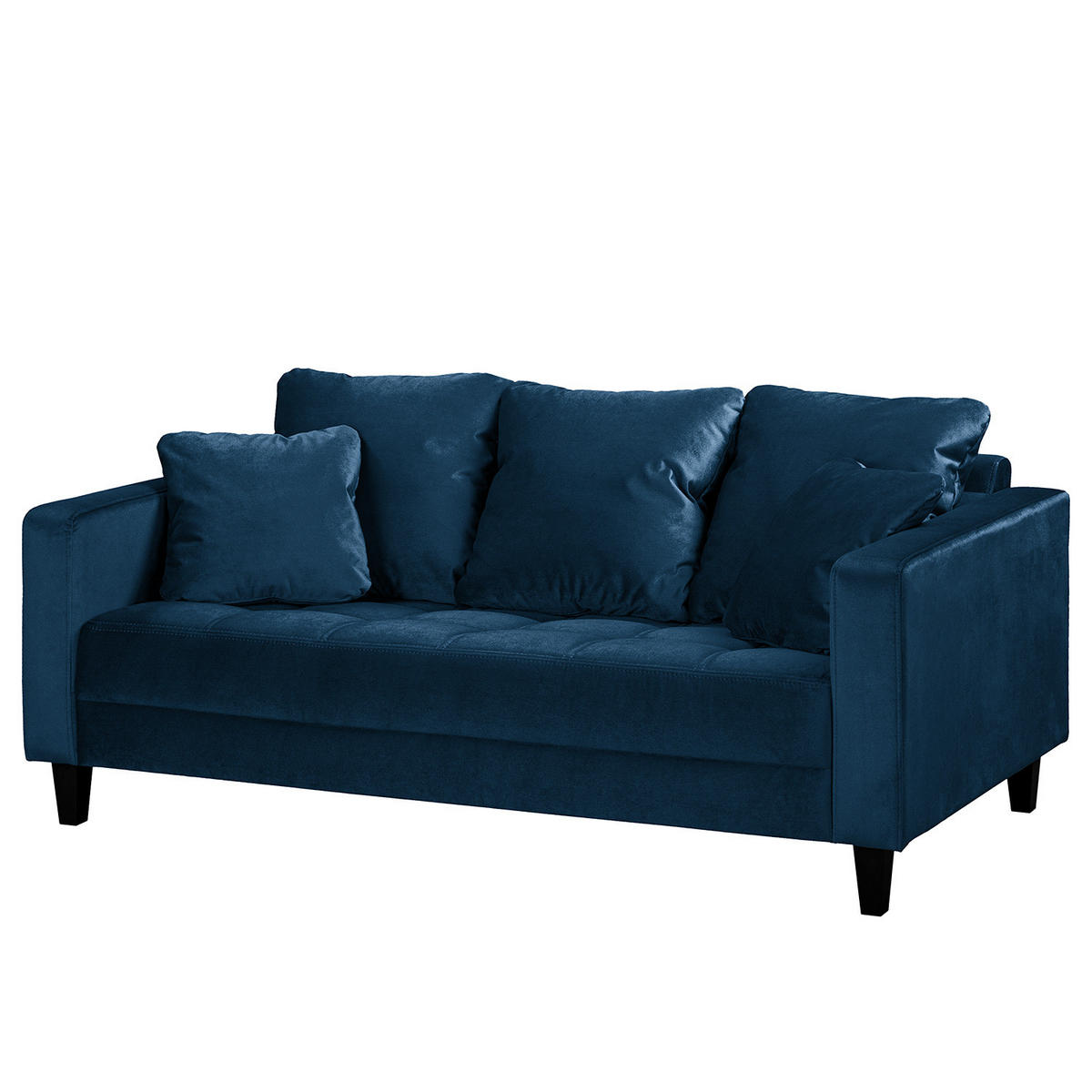 2-SITZER SOFA - Samt - Dunkelblau, Textil (178/85/90cm) - home24