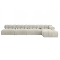 ECKSOFA modulares Sofa Razon-L3 - 380x160x70 cm Creme Cord - Hellgrau/Creme, Holzwerkstoff/Textil (380/160cm) - ALTDECOR