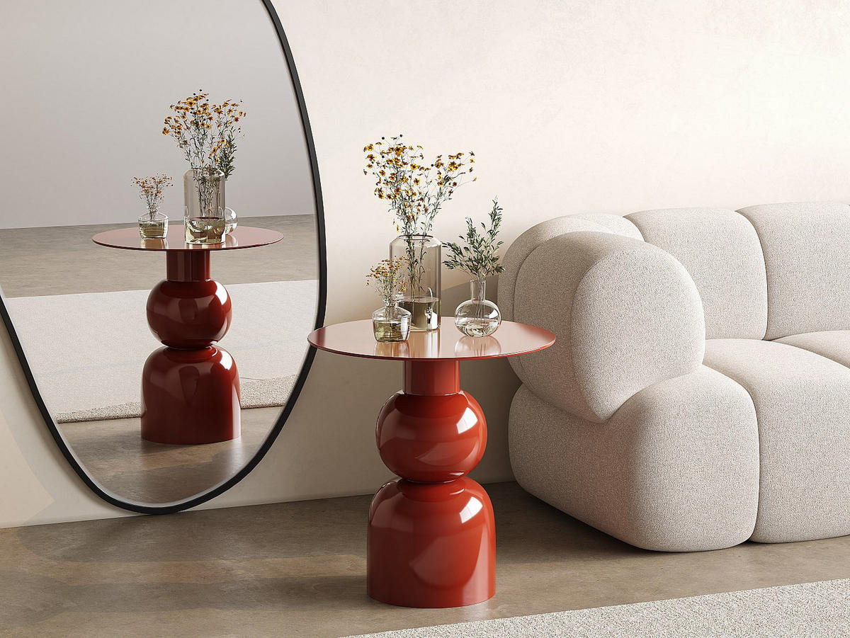 BEISTELLTISCH aus Metall - Terracotta - JASMIA - Braun, Metall (49.5/49.5/52.5cm) - Vente-Unique