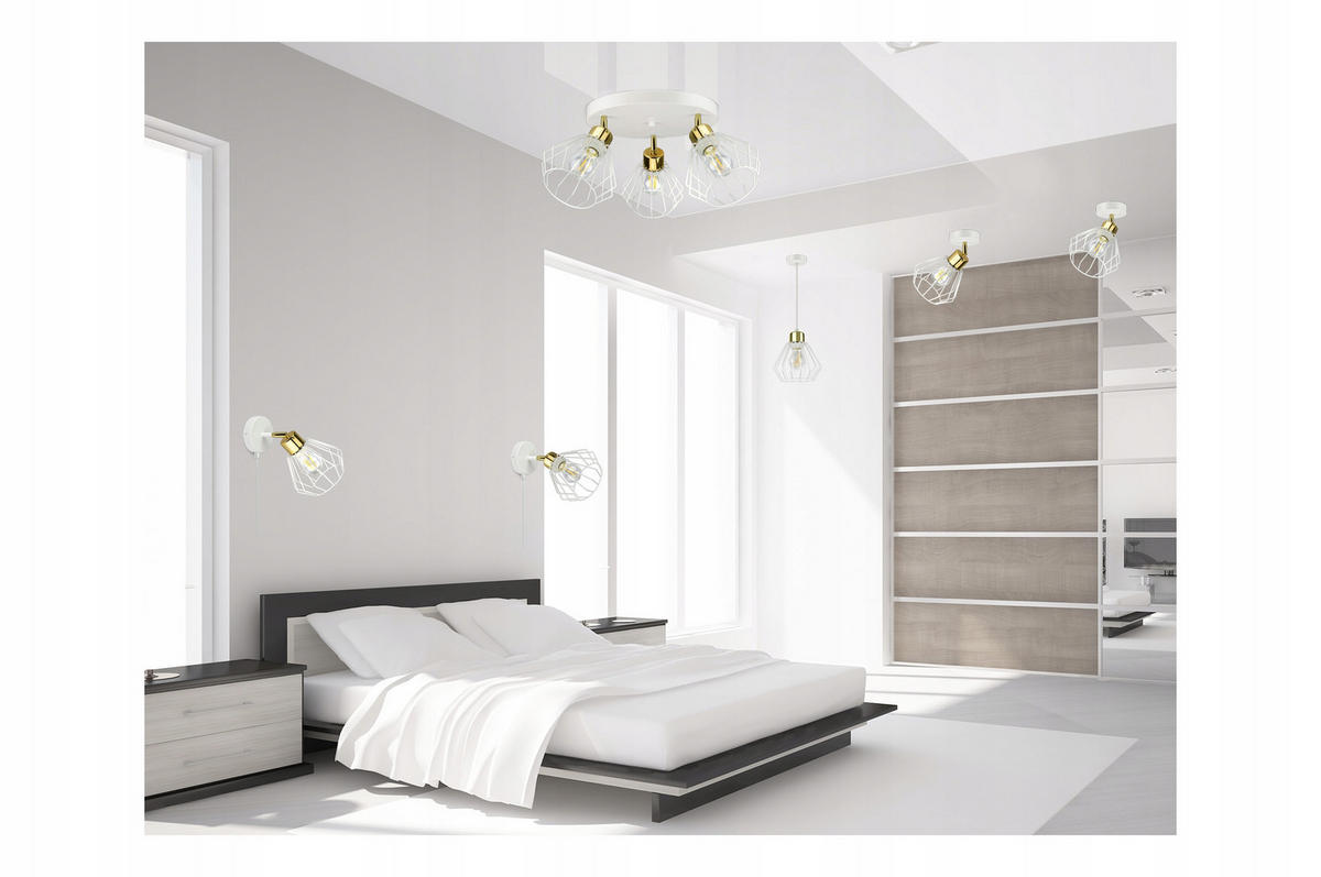 DECKENLEUCHTE LOFT - Goldfarben/Weiß, Metall (45/45/25cm) - kiki design