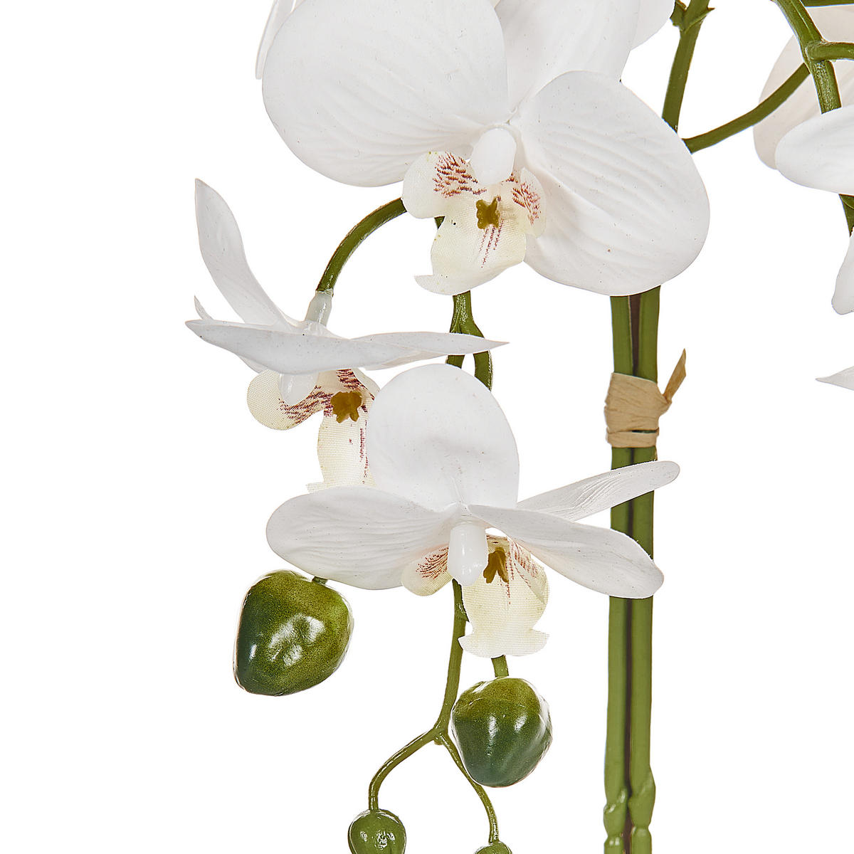 KUNSTPFLANZE im Blumentopf 42 cm Grün/Weiß Orchid - Weiß/Grün, Kunststoff (42cm) - Beliani