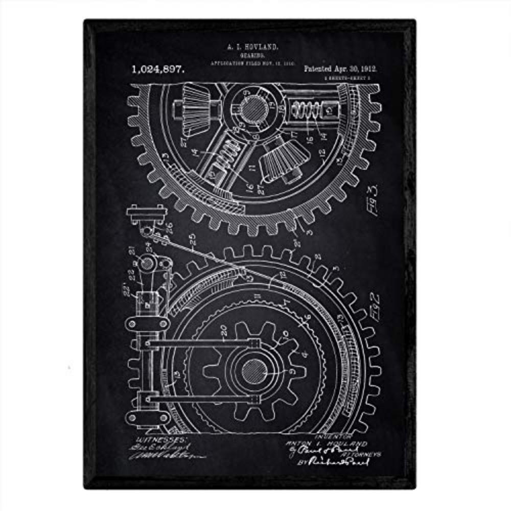 POSTER Getriebe 2 Patent A3 Rahmenlos - Klar, Papier (29.7/5/42cm) - Nacnic