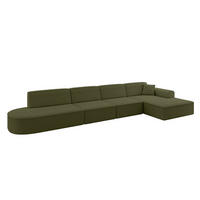 ECKSOFA Ottomane Rechts IREA-L3-v3 - 403x165x76 cm Grün - Grün, Holzwerkstoff/Textil (403/165cm) - ALTDECOR