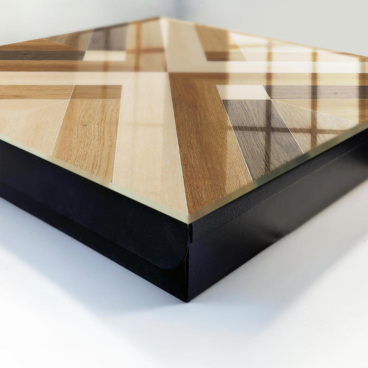 SCHLÜSSELBOX Schwarz 30x30 cm- Türöffnung nach rechts - Eleganz aus Holz - Braun, Metall (30/30/5cm) - TULUP