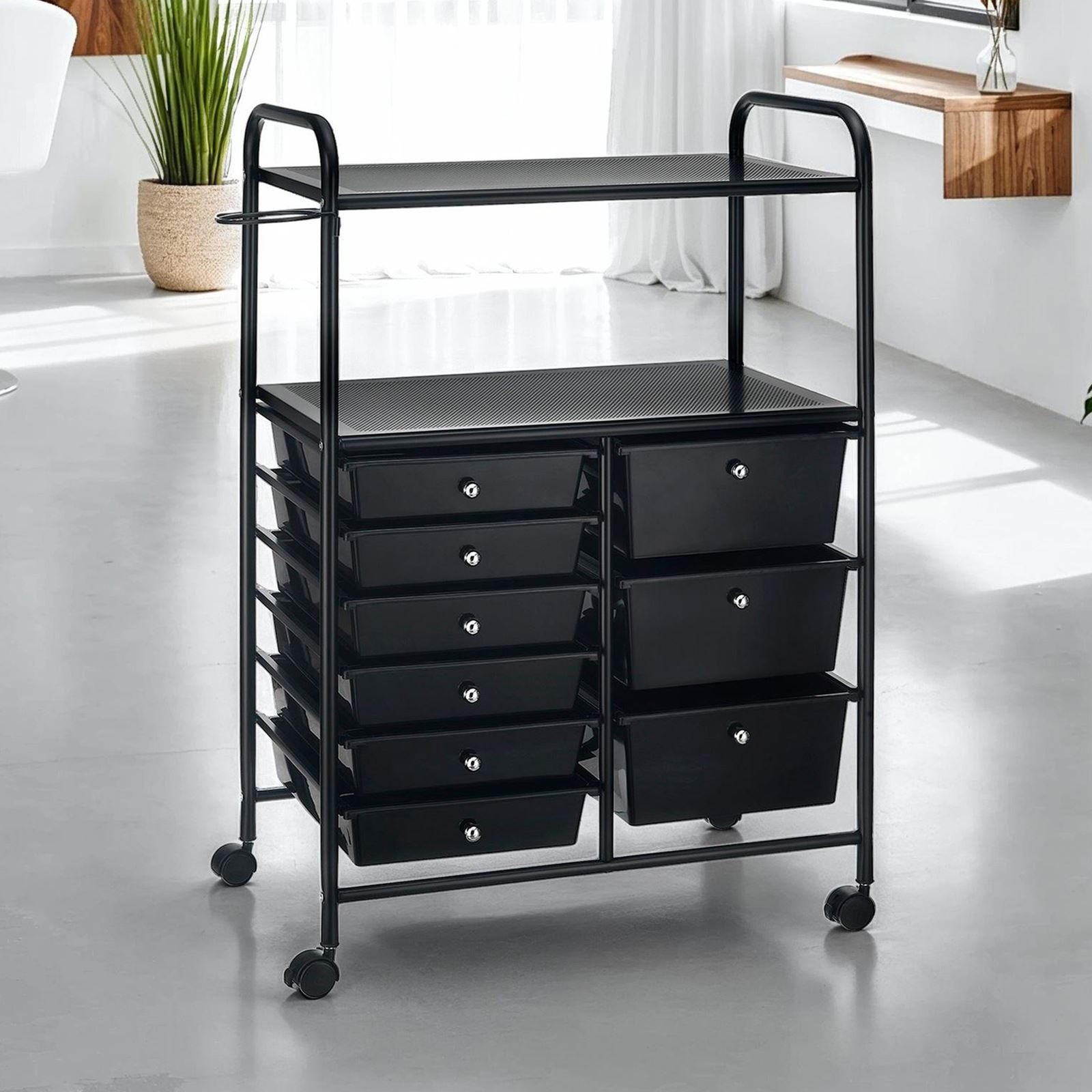 BADROLLWAGEN MARITA - Schwarz, Kunststoff/Metall (63/97/39cm) - IDIMEX