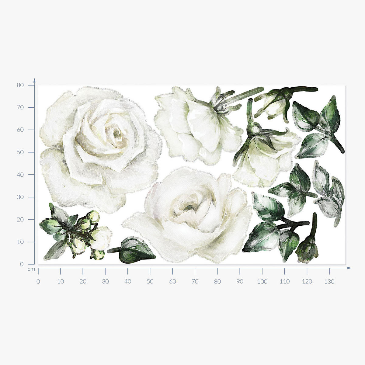 WANDAUFKLEBER 80x137cm - Leuchtende Blüten und Blätter - Multicolor, Kunststoff (80/137/0.1cm) - Wallfluent