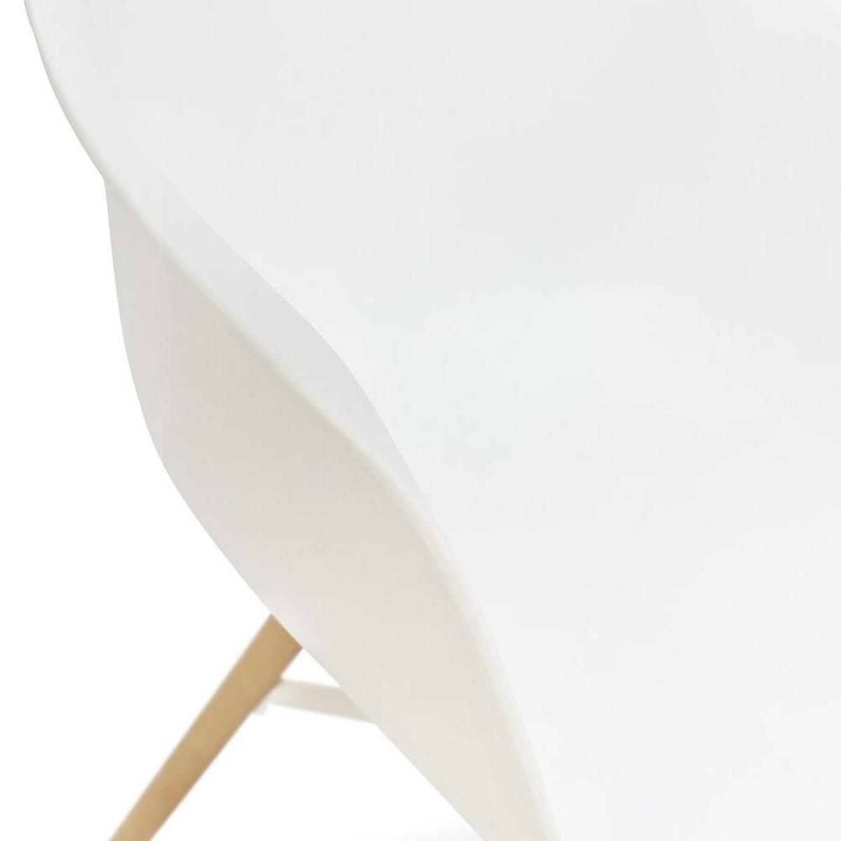 ESSZIMMERSTUHL Polypropylen Skandinavisch Hochbelastbar, Weiß 81x57x56,5 cm - Beige/Weiß, Kunststoff/Buchenholz (57/57/57cm) - KADIMA DESIGN